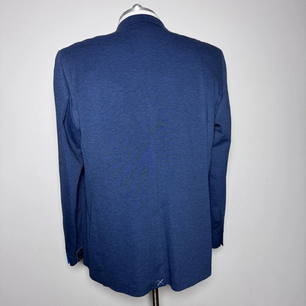 Perry Ellis Blazer Mens 4XLT Blue Textured Slim Fit Stretch Sport Coat